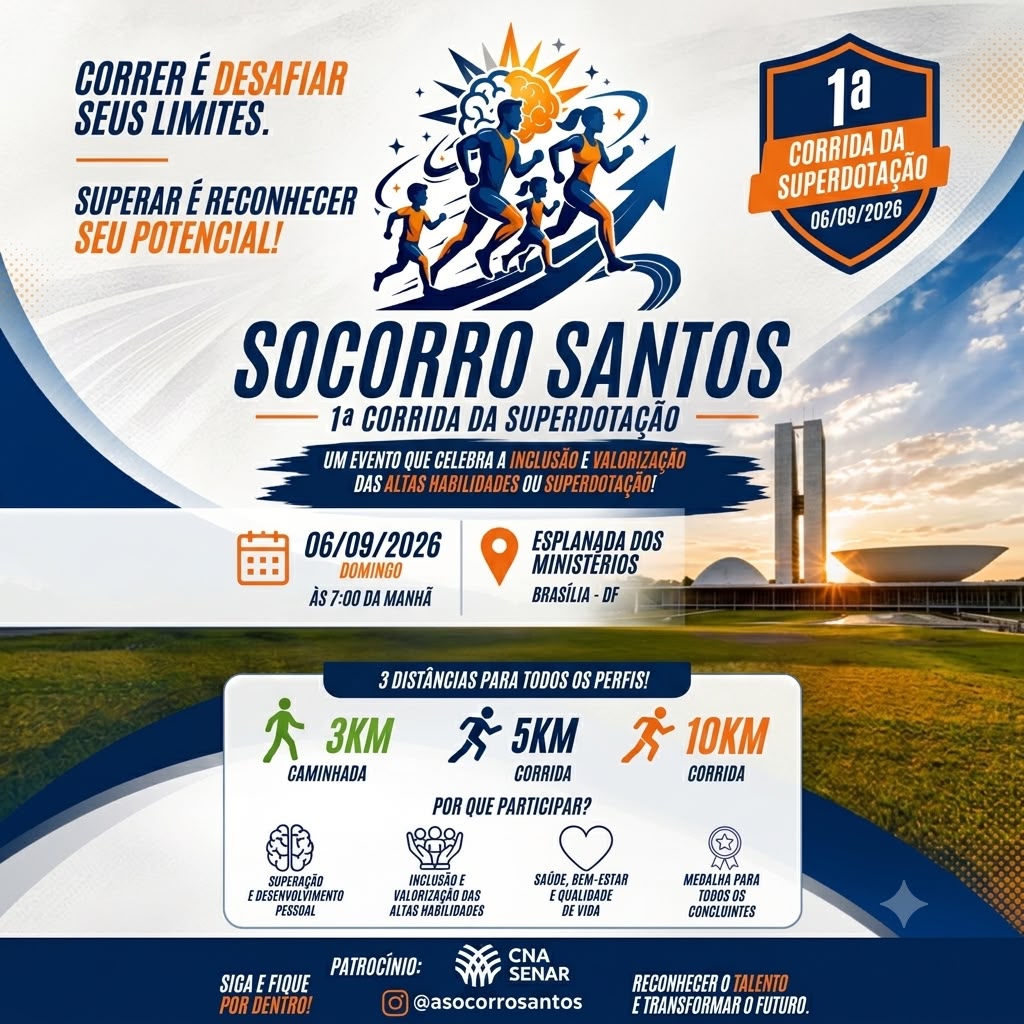 1ª Corrida da Superdotação — Socorro Santos, em Brasília